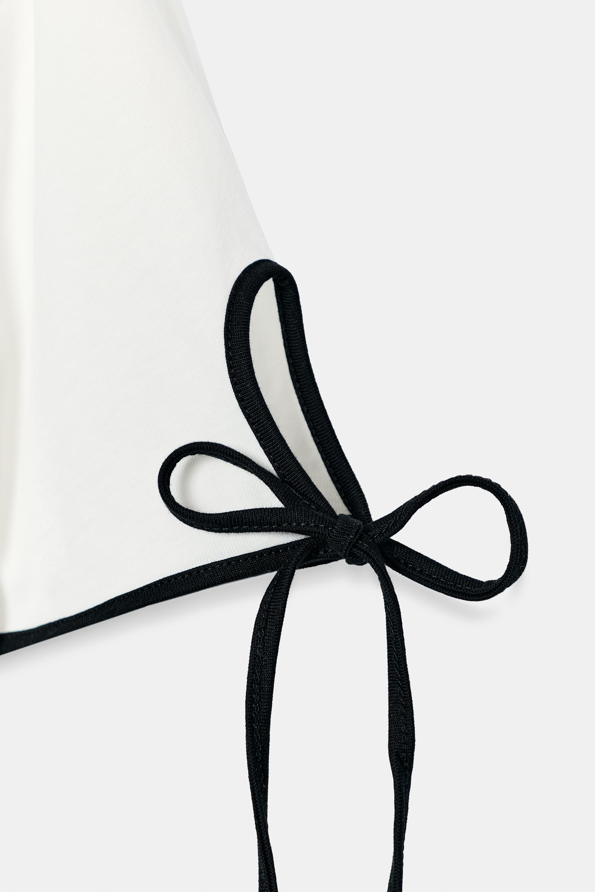 CONTRAST BOW T-SHIRT